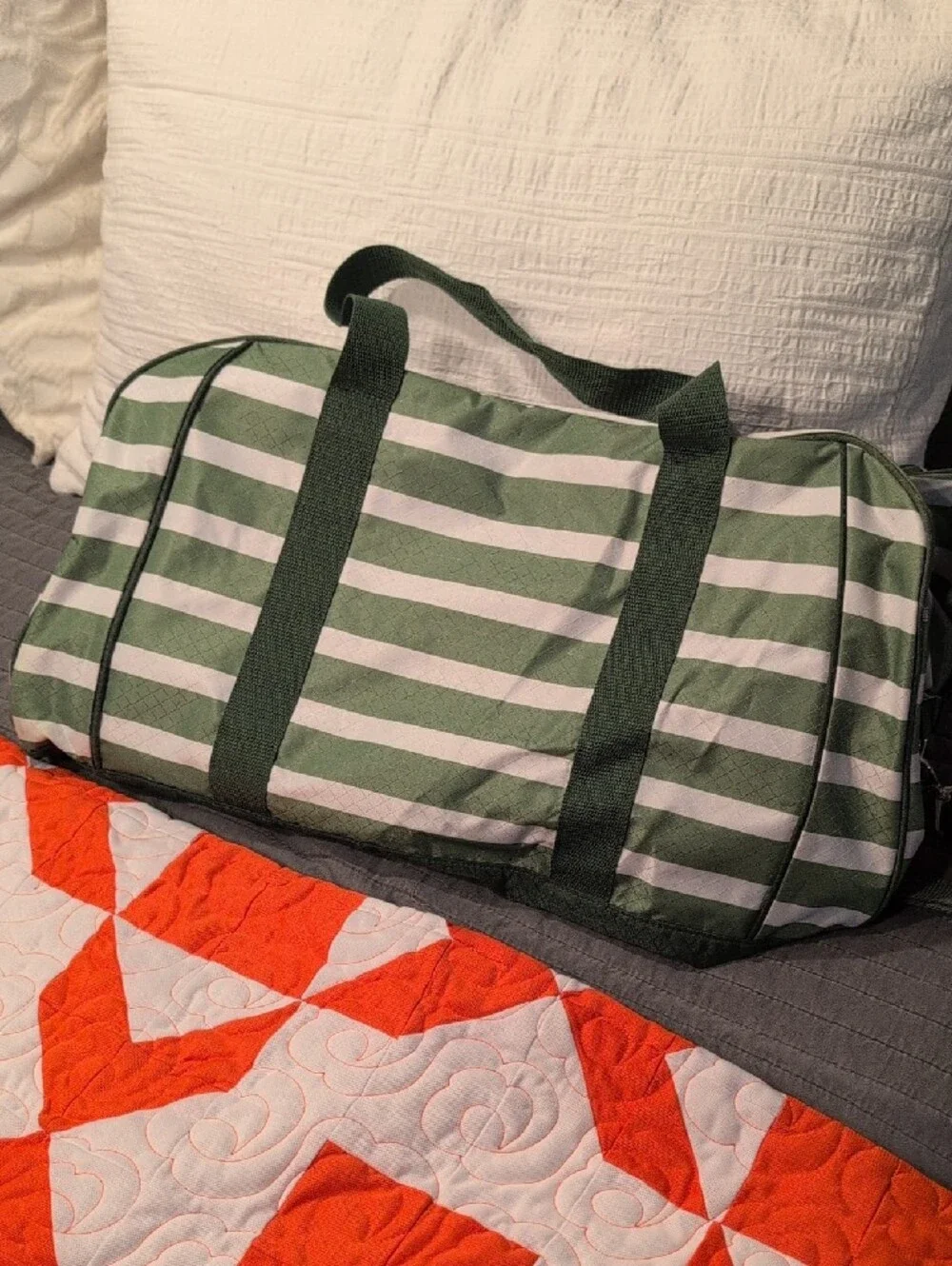 Green Striped Duffel Bag From Thirty One Gifts - Men
